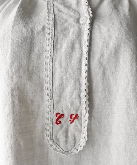 【Seek an nur】1890-1910's French antique linen smock