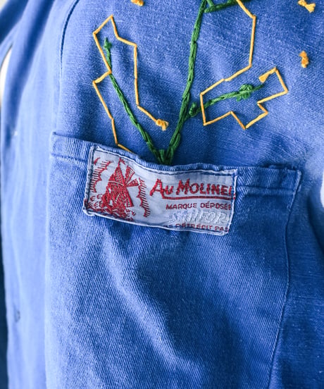 【tiny yearn】⁡60's French Embroidered Painted Work Coat