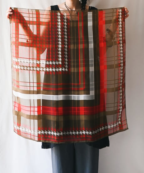 【tiny yearn】Vintage Sheer Check Scarf