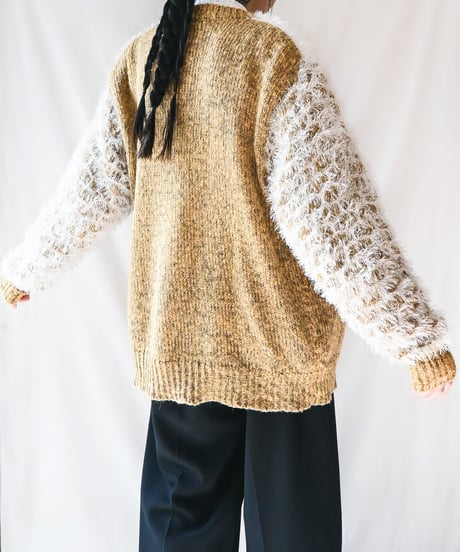 【Seek an nur】Shaggy Design Knit Cardigan