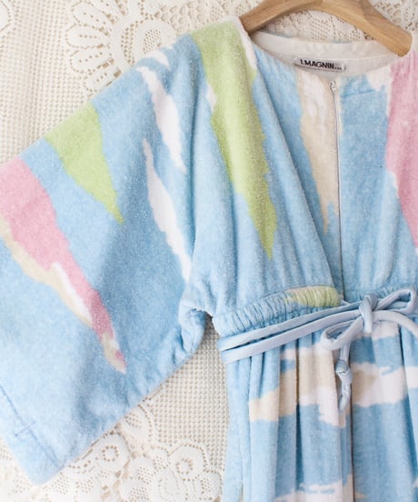 【tiny yearn】1970's Vintage Pile Beach Maxi Dress