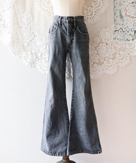 【Seek an nur】Black Flare Denim Pants
