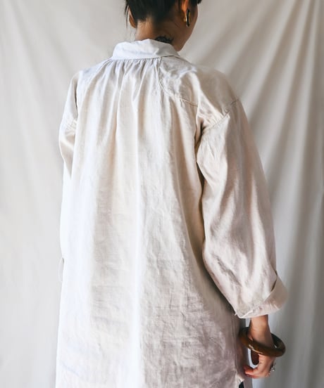 【Seek an nur】1900-20's French Antique Linen Smock
