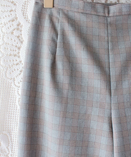 【Seek an nur】USA Glen Check Flare Slacks Pants