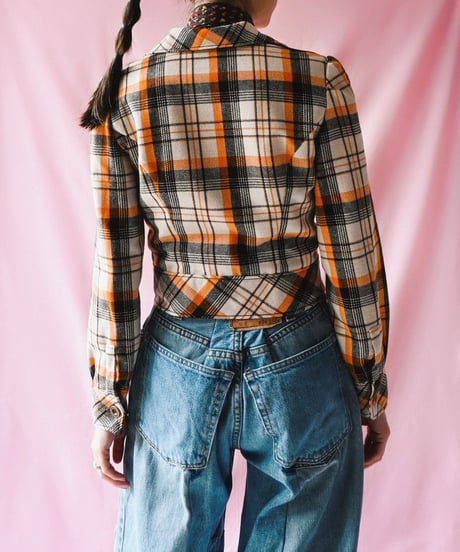 【tiny yearn】1960~70's Check Cropped Jacket