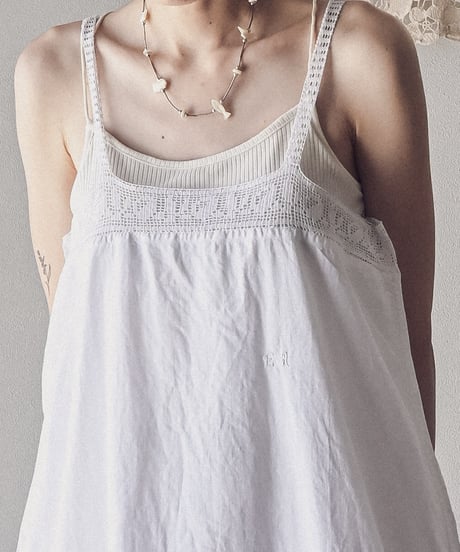 【Seek an nur】1890-20's antique night slip dress
