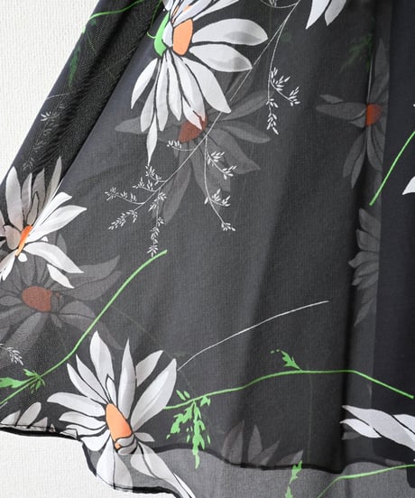 【tiny yearn】1970's Euro Floral Sheer Maxi Skirt