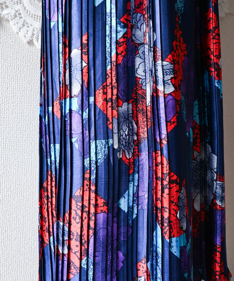 【tiny yearn】Diane Freis Pleated Maxi Dress