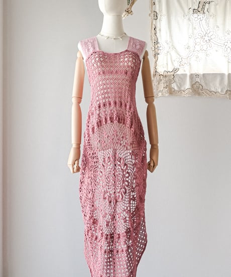 【Seek an nur】Vintage cotton crochet dress
