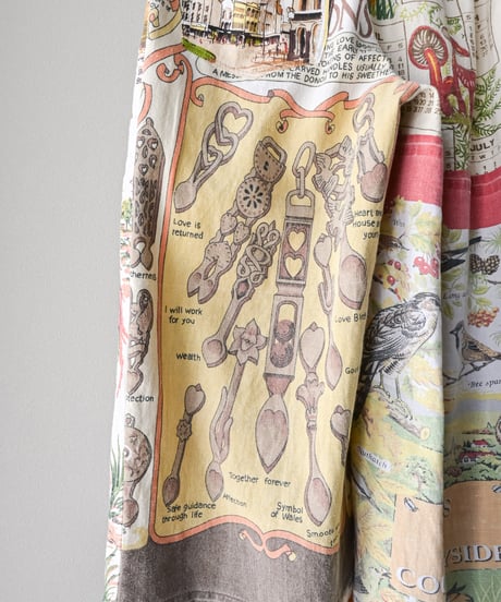 【curoam】Vintage tea towel patchwork pants