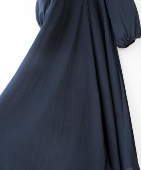 【Seek an nur】Balloon sleeve Black Maxi Dress