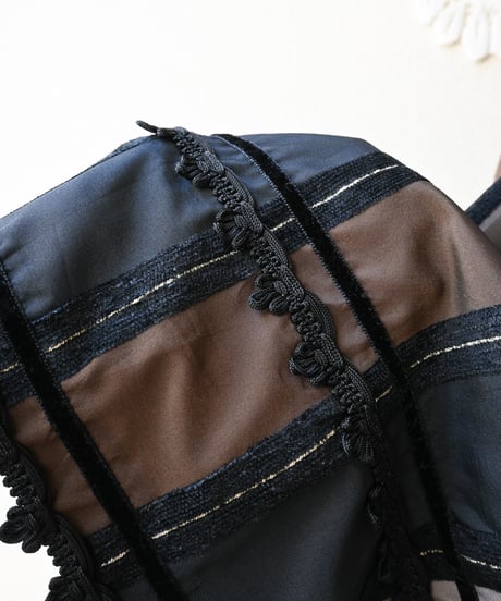 【Seek an nur】Euro Stripe Flare Skirt