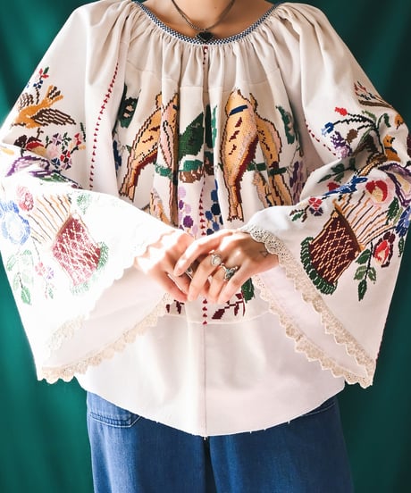 【Seek an nur】Romanian Vintage Embroidered Blouse