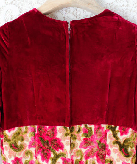 【Seek an nur】1960-70's Vintage Velvet Gobelins Maxi Dress