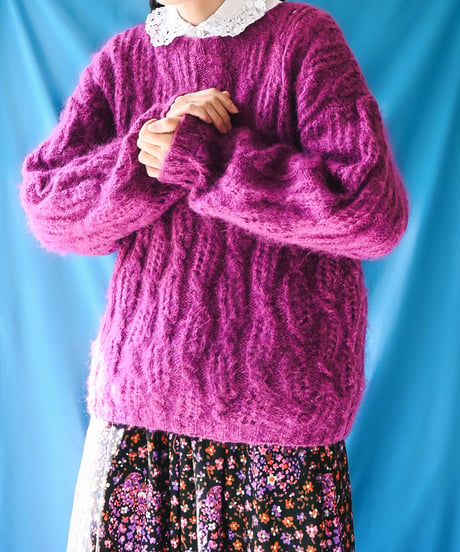 【tiny yearn】Lace Mohair Knit Sweater