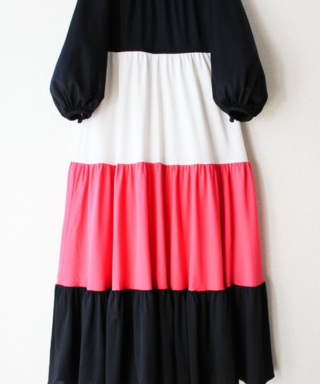 【Seek an nur】Euro Tiered Jersey Maxi Dress