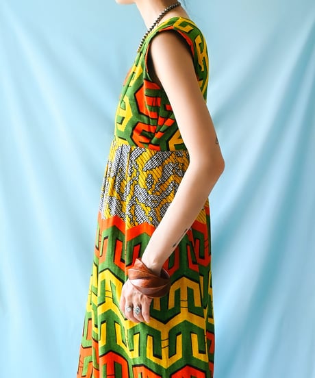 【tiny yearn】African Batik Maxi Dress