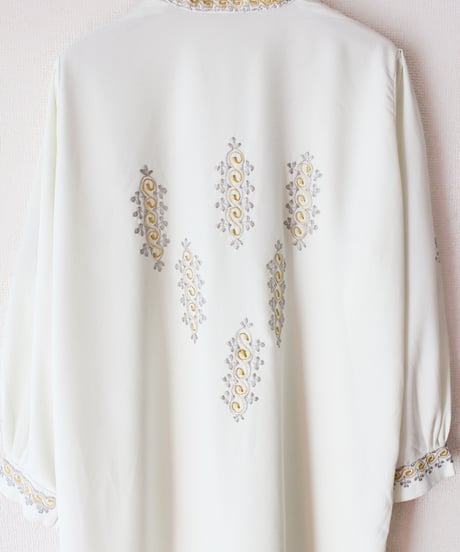 【Seek an nur】Embroidered Sheer Caftan Dress