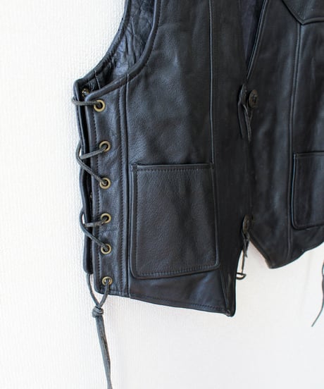 【Seek an nur】Germany Lace-up Leather Vest