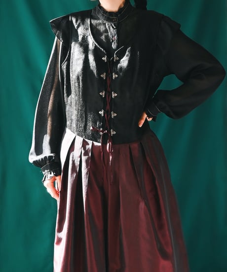 【Seek an nur】Tyrolean Black×Metallic Dirndl Dress
