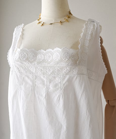 【Seek an nur】1900-20's antique cotton night dress