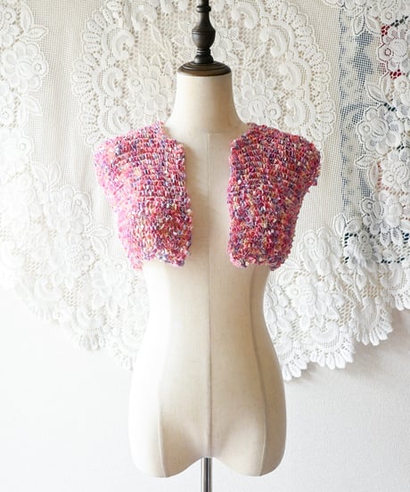 【tiny yearn】Fancy yarn Knit Bolero