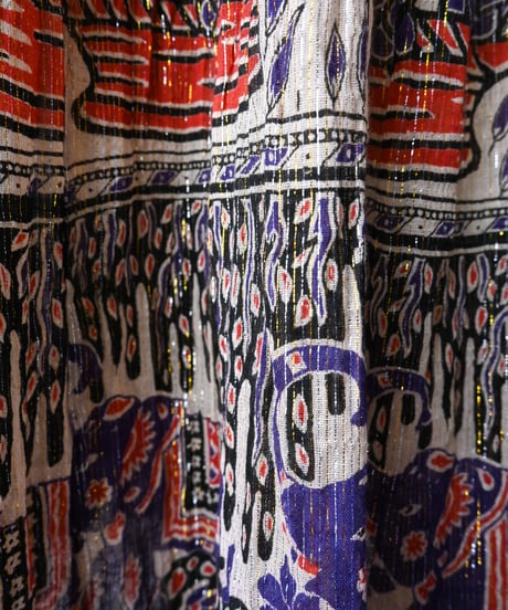 【Seek an nur】Dead Stock Indian Cotton Metallic Skirt