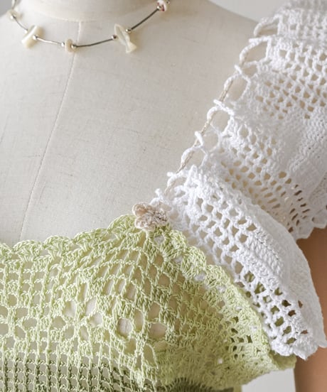 【Seek an nur】Vintage cotton crochet dress