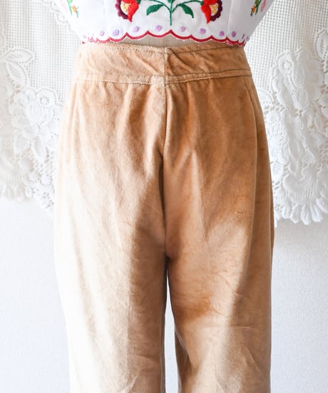 【tiny yearn】Beige Velours Flare Pants