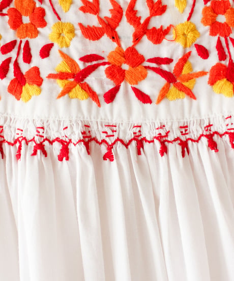 【tiny yearn】Mexican Floral Hand Embroidered Dress