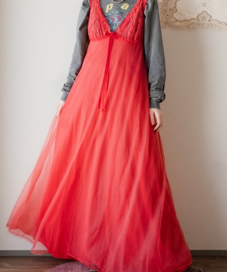 【Seek an nur】1970‘s Euro sheer night gown