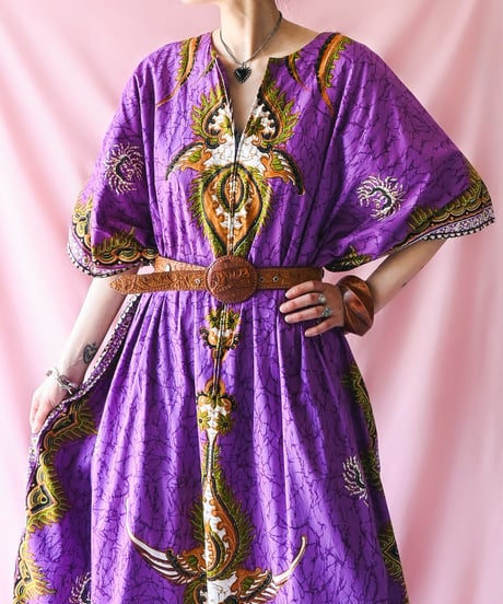 【tiny yearn】African Batik Boubou Maxi Dress