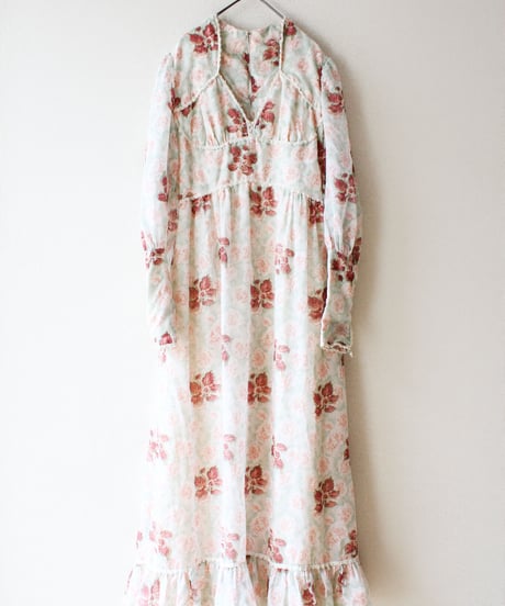 【Seek an nur】1970's Flower Sheer Maxi Dress
