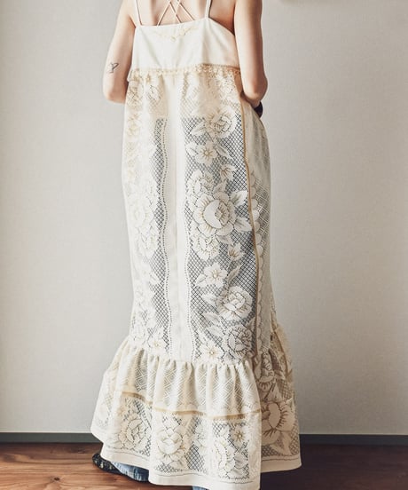 【Seek an nur】Vintage lace fabric cami dress
