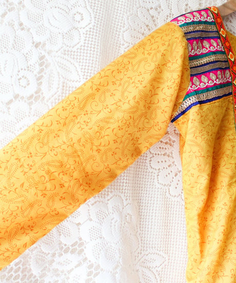 【tiny yearn】Paisley Embroidered Ethnic Slit Dress