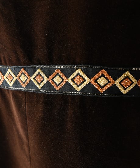 【Seek an nur】1970's Euro Velour Maxi Dress