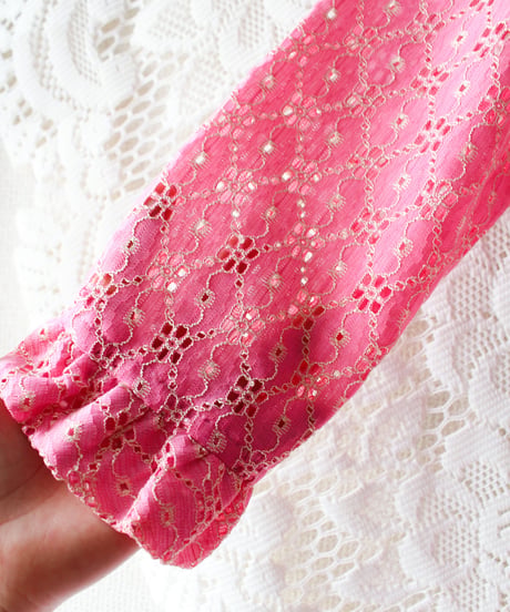 【tiny yearn】1960's Floral Lace Maxi Dress