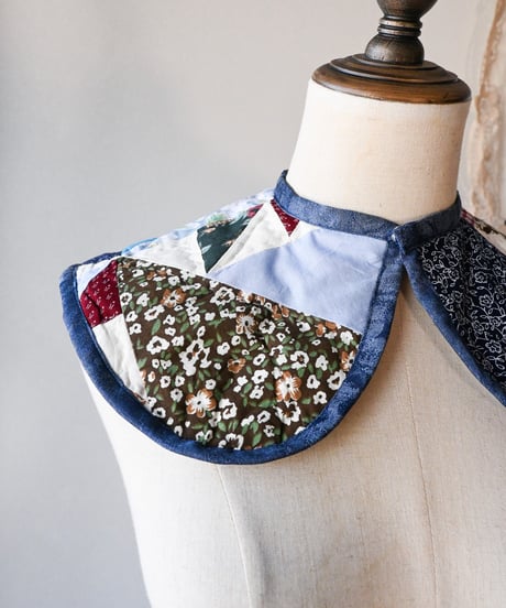 【tiny yearn】Crazy Quilted Patchwork Detachable Collar