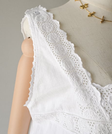 【Seek an nur】1900-20's antique cotton night dress