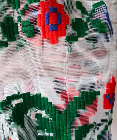 【tiny yearn】Romanian Vintage Embroidered Tulle Blouse