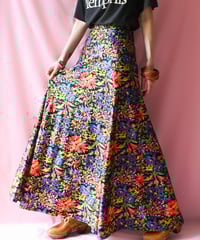 【tiny yearn】1970's Euro Art Floral Maxi Skirt