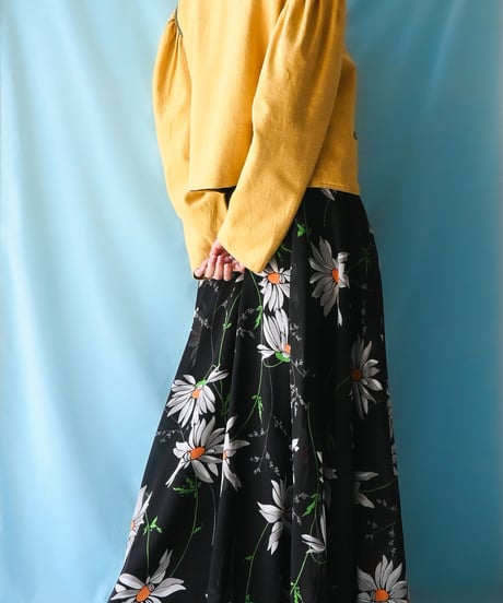 【tiny yearn】1970's Euro Floral Sheer Maxi Skirt