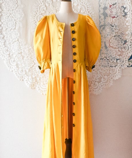 【tiny yearn】Tyrolean Linen Puff Dirndl Dress