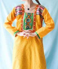 【tiny yearn】Paisley Embroidered Ethnic Slit Dress