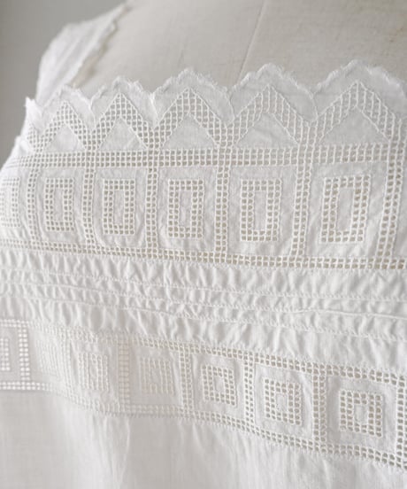 【Seek an nur】1900-20's antique cotton night dress