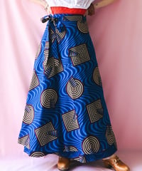【tiny yearn】African Batik Wrap Flare Skirt