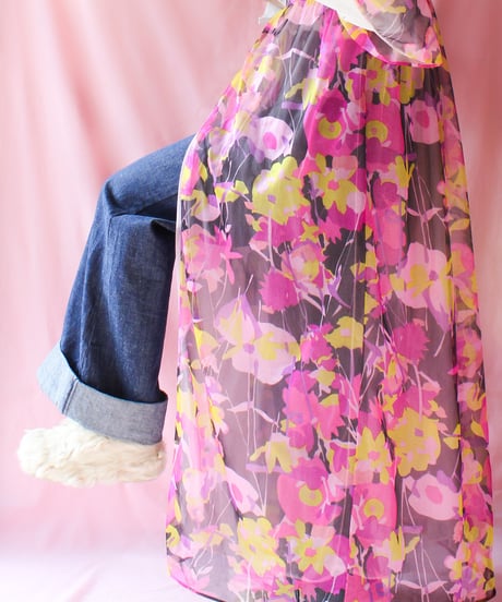 【tiny yearn】1970‘s Art Glow Sheer Night Gown