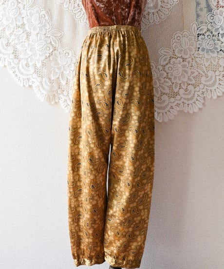 【Seek an nur】Euro Paisley Satin Easy Pants