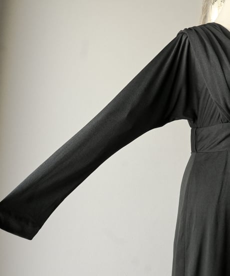 【Seek an nur】German black gather maxi dress