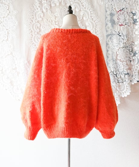 【tiny yearn】Crochet Mohair Knit Over Sweater